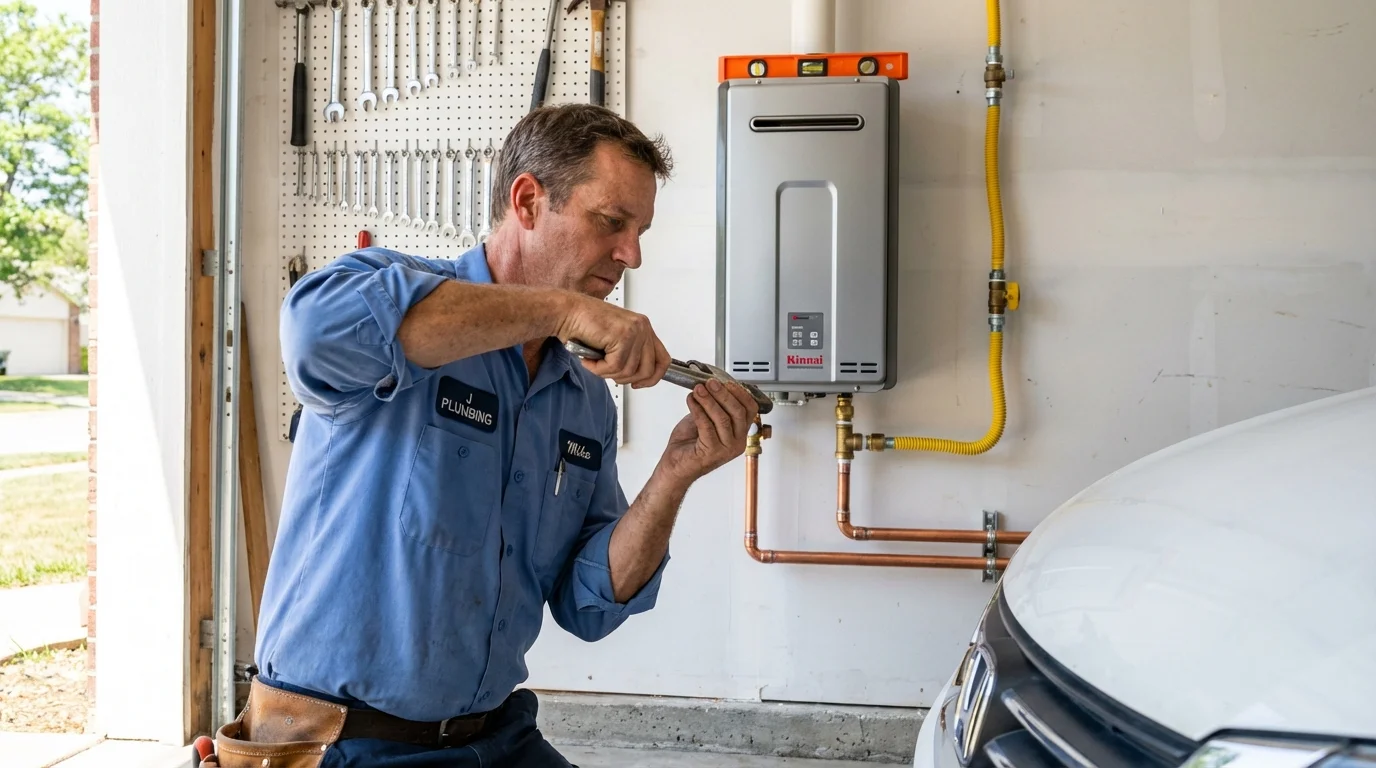Tankless water heater installation by a Johns Plumbing LLC plumber in Ruskin